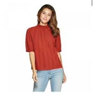 NWOT Universal Thread Burnt Orange Eyelet Blouse